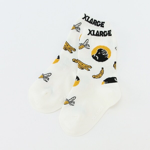 バナナ総柄クルーソックス【日本製】