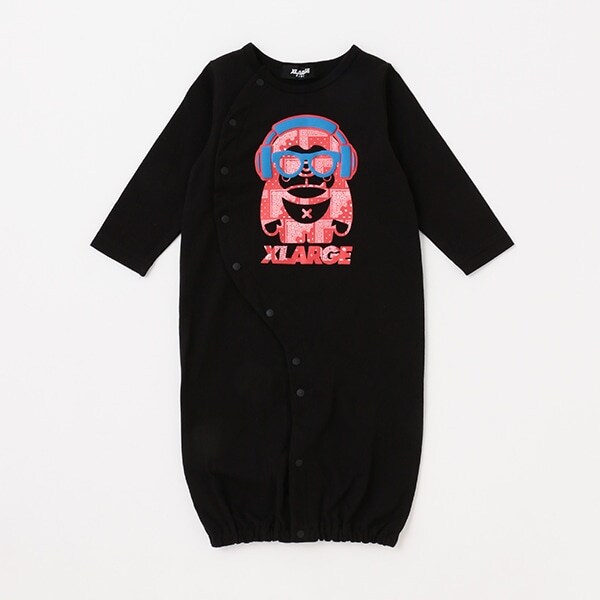 ペイズリーファニーゴリラ長袖カバーオール