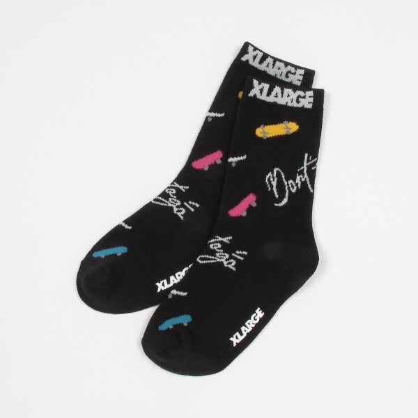 ロゴ総柄クルーソックス