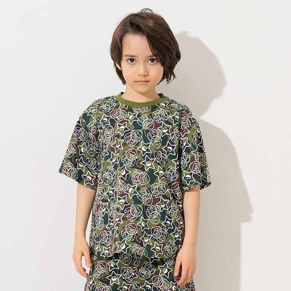 ファニーゴリラ&キラッキー カモ柄半袖Tシャツ