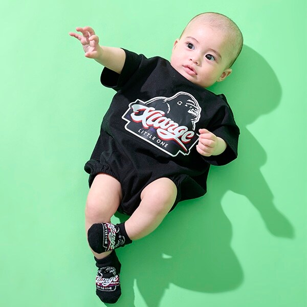 OGゴリラ&ロゴ半袖ロンパース