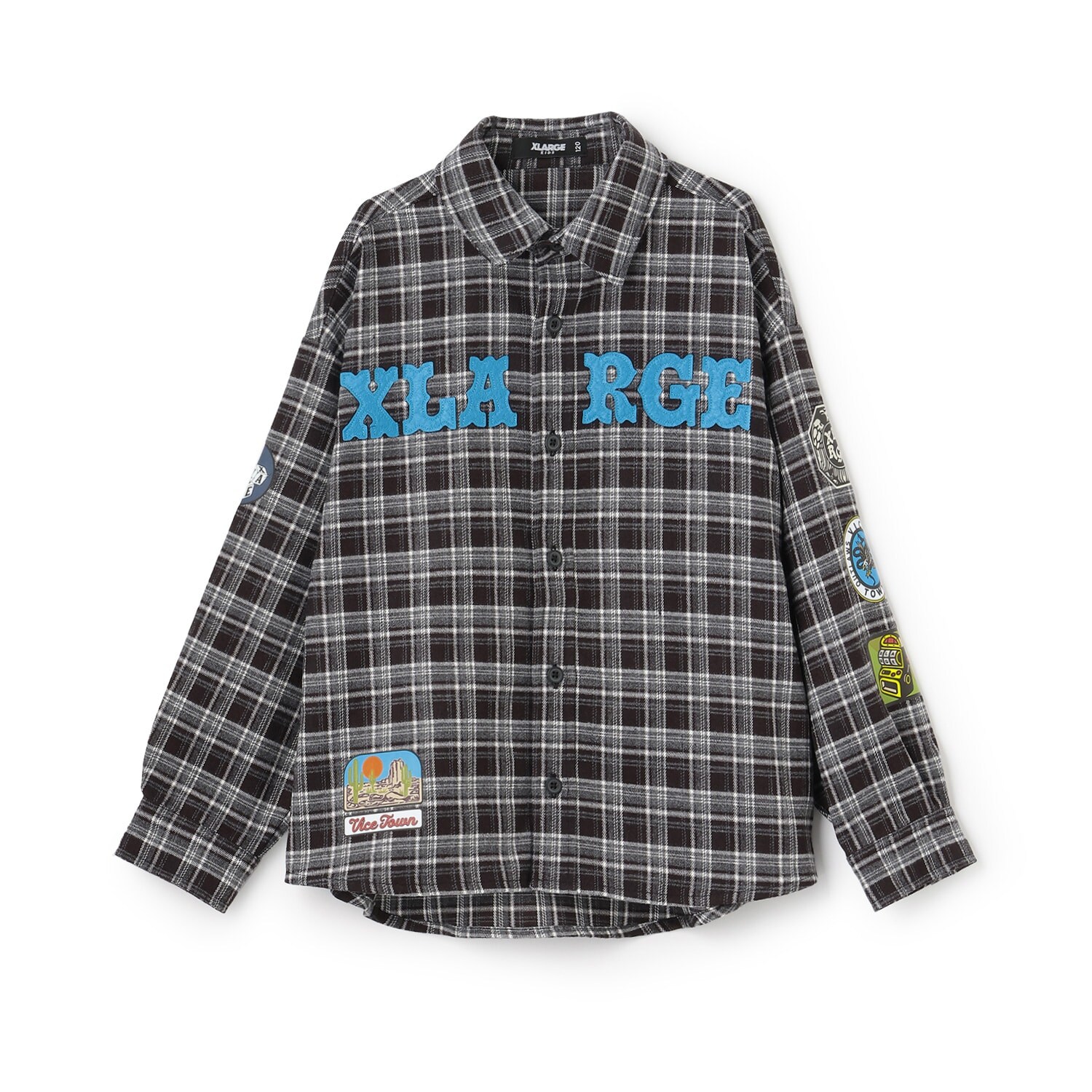 パッチロゴチェックシャツ