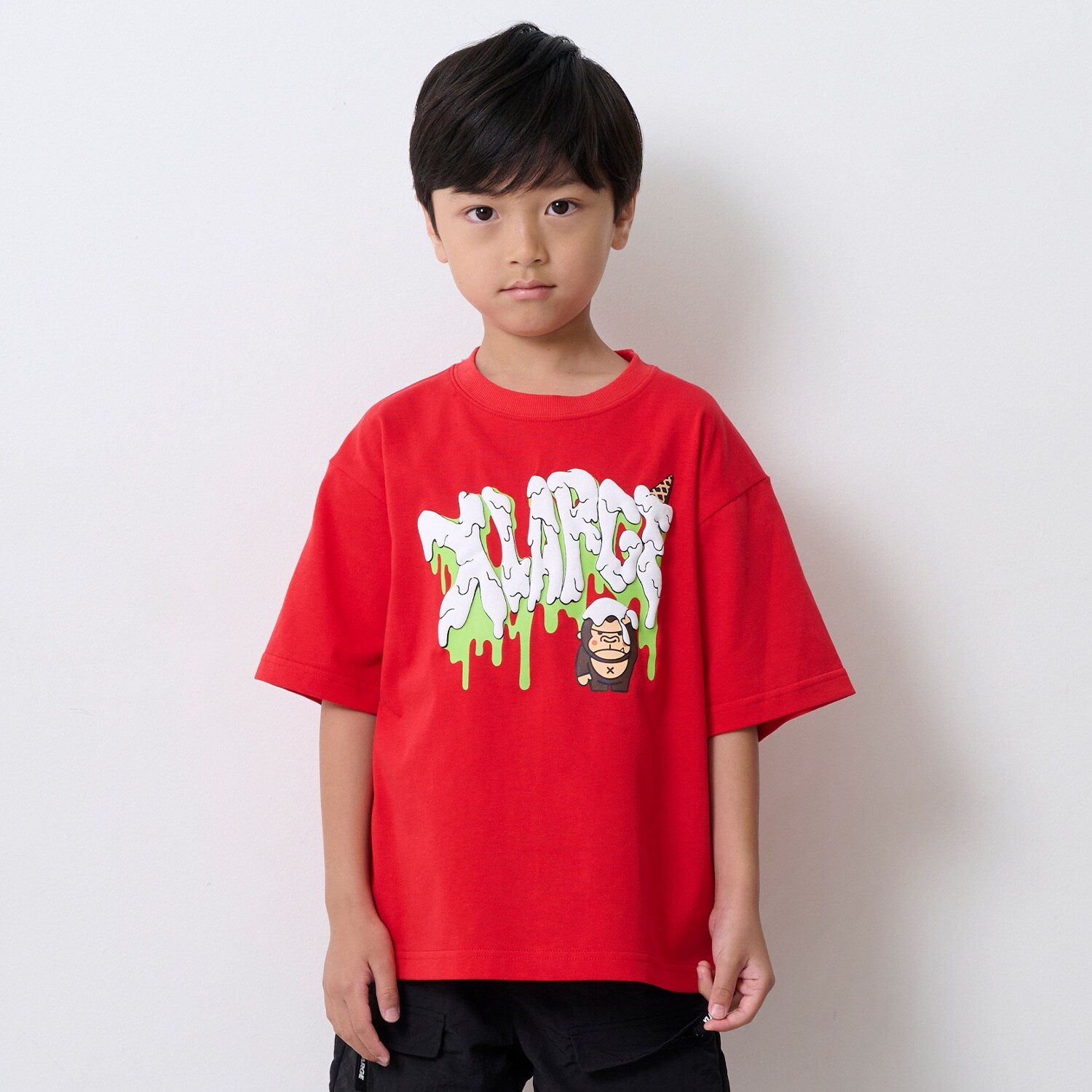 【吸水速乾】ファニーゴリラ&アイスクリーム半袖Tシャツ