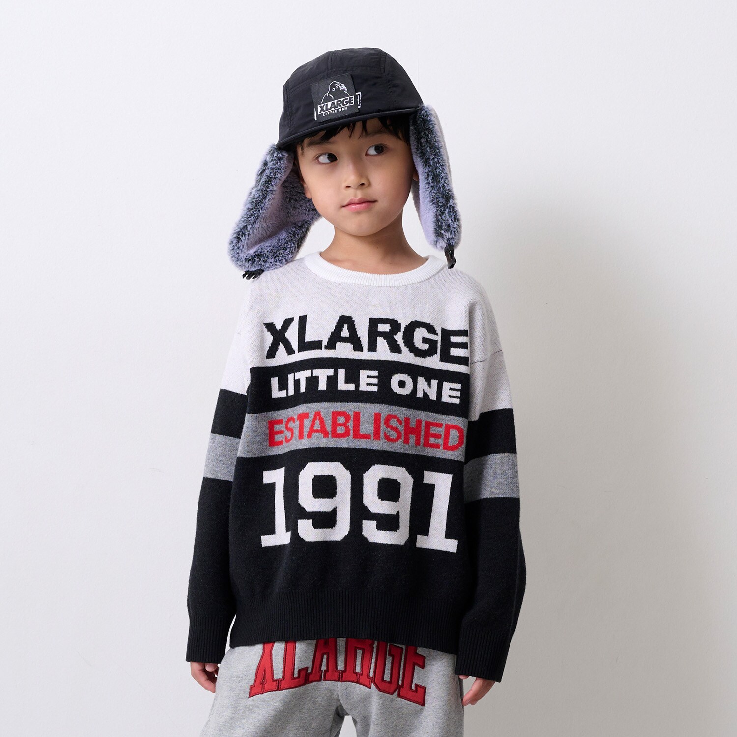 カラーブロックニットプルオーバー