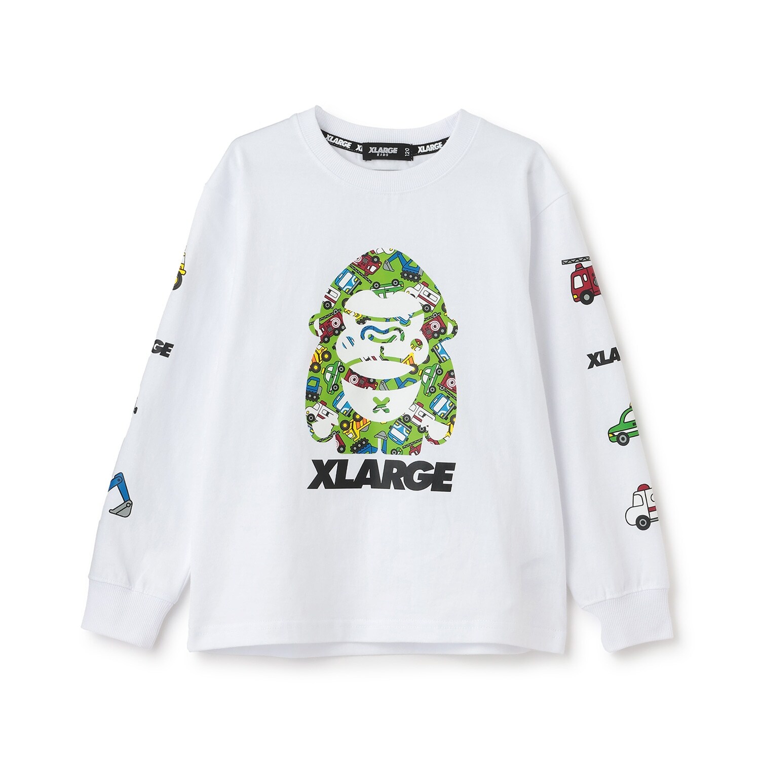 車柄ファニーゴリラ 長袖Tシャツ