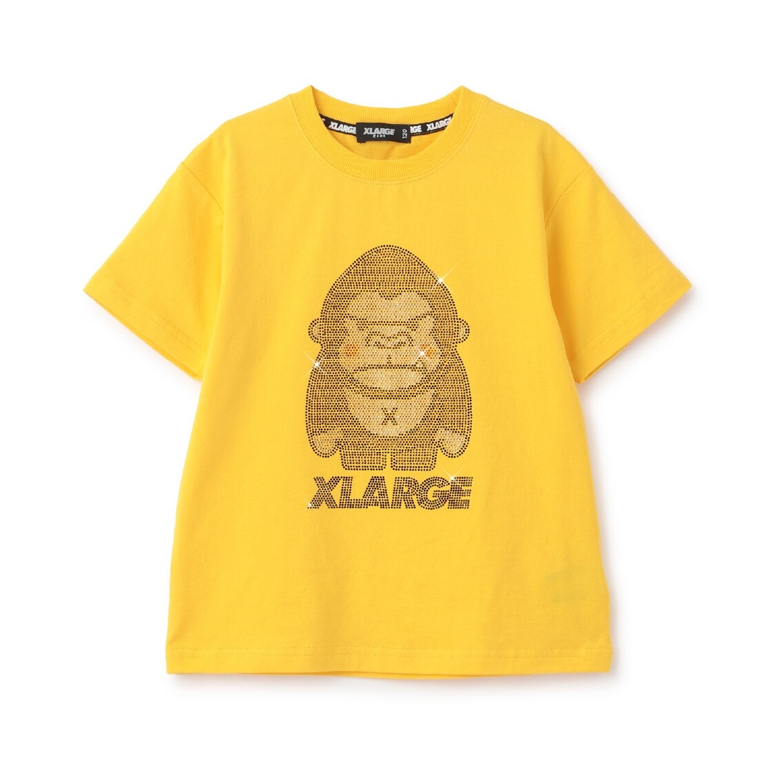 ラインストーンファニーゴリラ 半袖Tシャツ