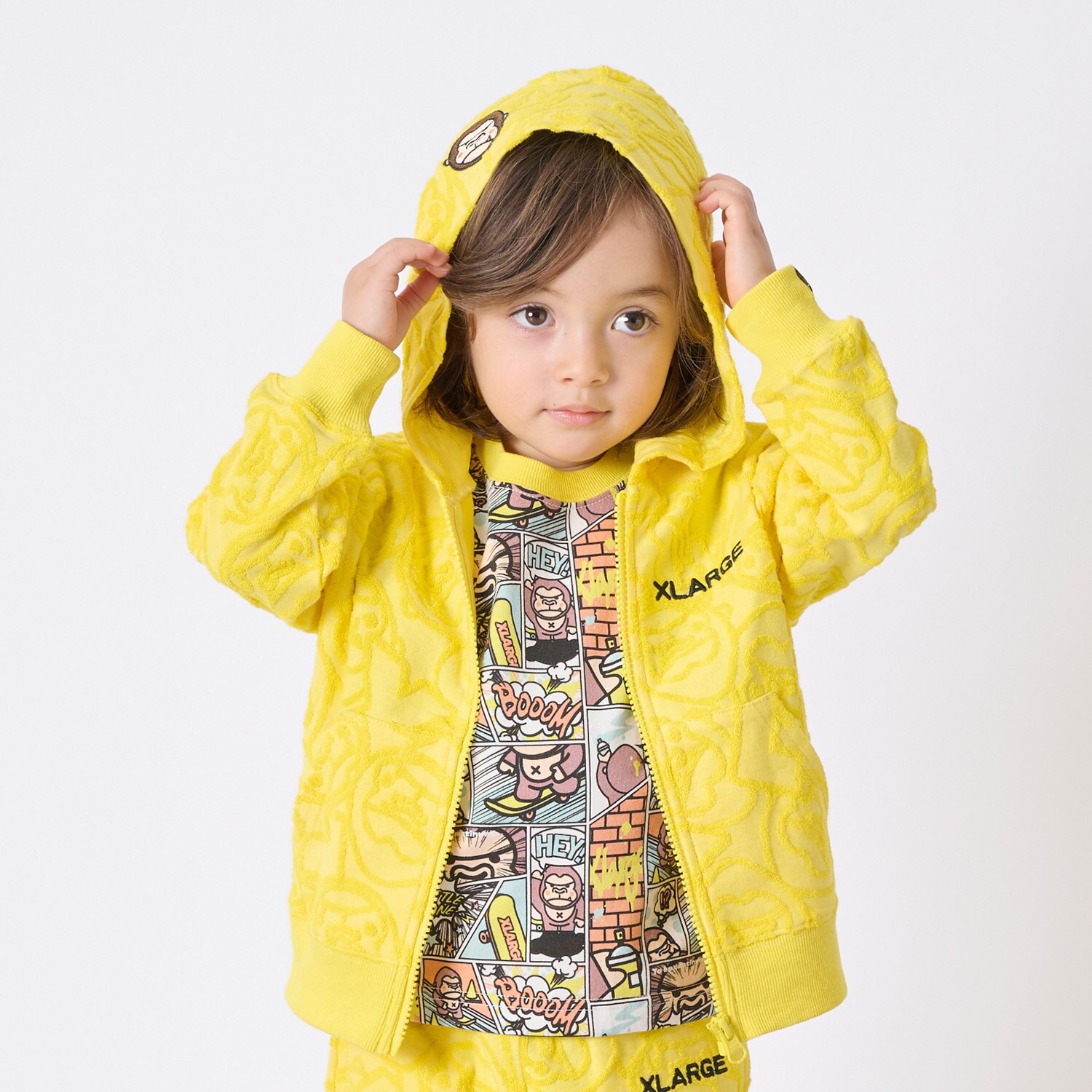 ファニーゴリラパイルジャカードジップパーカー