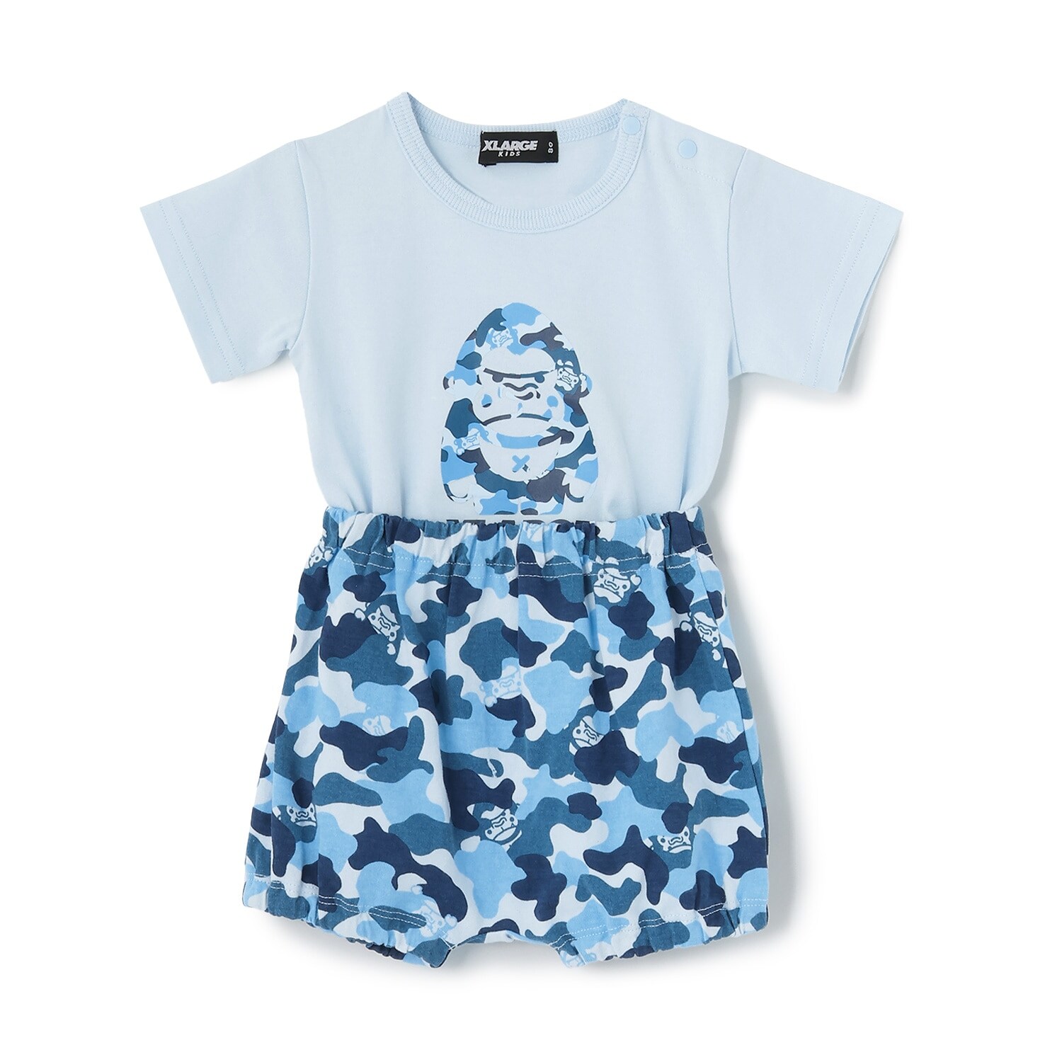 ファニーゴリラカモ総柄 ベビー半袖セットアップ