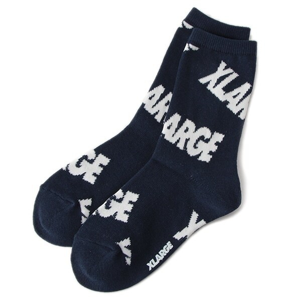 ロゴ総柄クルーソックス