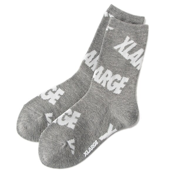 ロゴ総柄クルーソックス