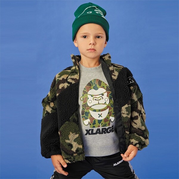 シープ調ボアななめ切替ブルゾン