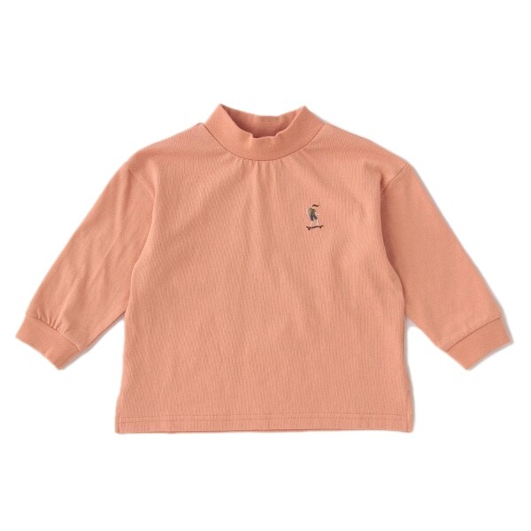 スケーター刺しゅうボトルネックTシャツ