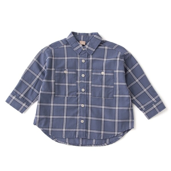 ポケットつきチェックシャツ