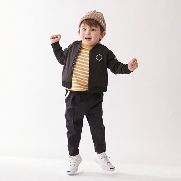 裏起毛 ラインタックパンツ