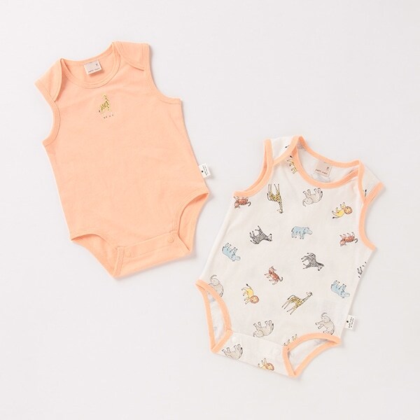 【オーガニック】ノースリーブロンパース2Pセット