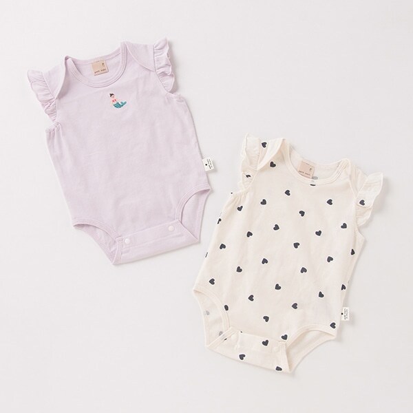 【オーガニック】ノースリーブロンパース2Pセット