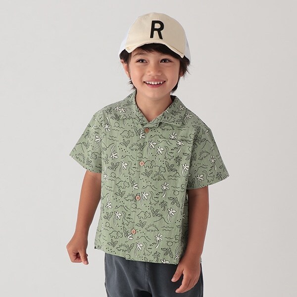 恐竜柄半袖シャツ