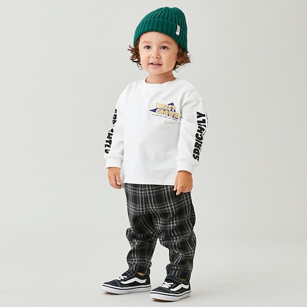 【リンク】チェックテーパードパンツ(キッズサイズ)