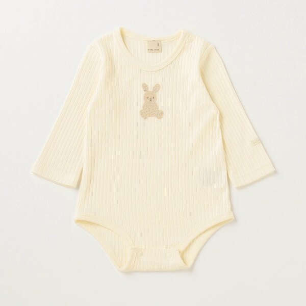 【弱酸性】アニマル刺しゅうロンパース