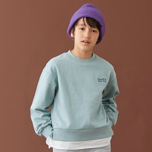 裾レイヤードトレーナー