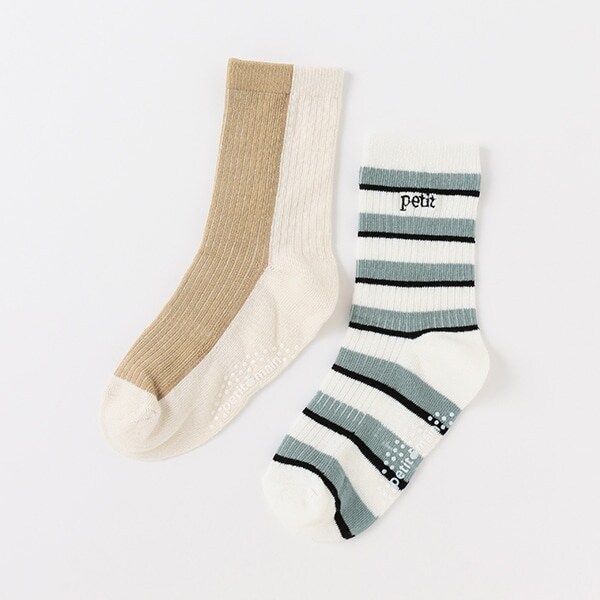 ライン/ボーダーソックス2P