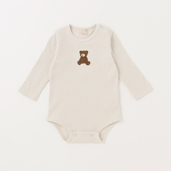 【弱酸性】アニマル刺しゅうロンパース