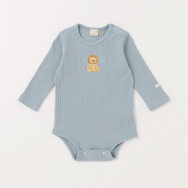 【弱酸性】アニマル刺しゅうロンパース