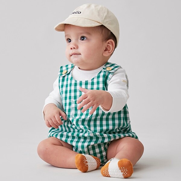 チェックサロペット