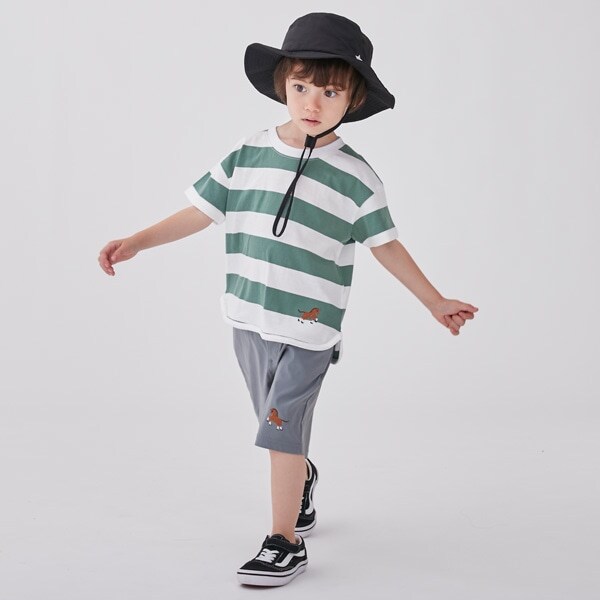 ポケット刺しゅうカットハーフパンツ