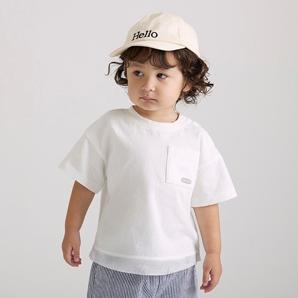 裾メッシュ半袖Tシャツ