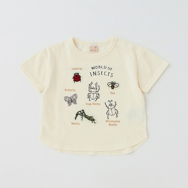 【接触冷感】昆虫アップリケ半袖Tシャツ