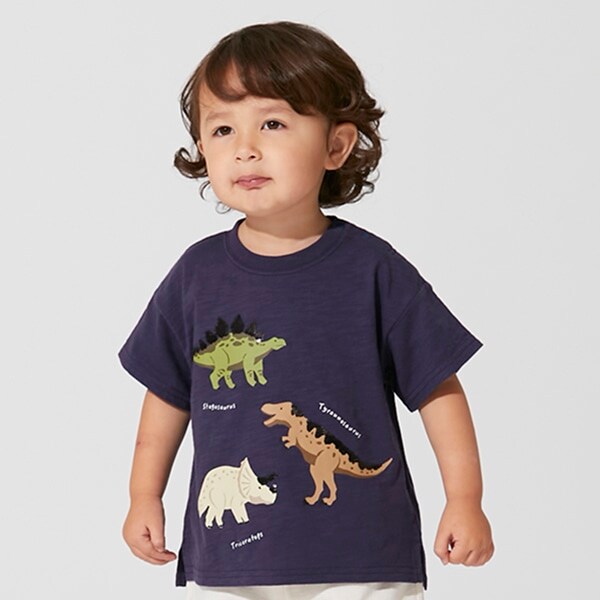恐竜スパンコール半袖Tシャツ