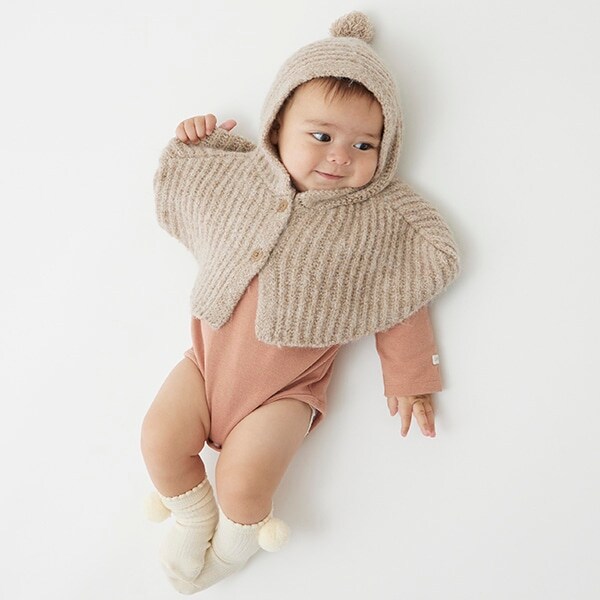 ポンチョつきロンパース