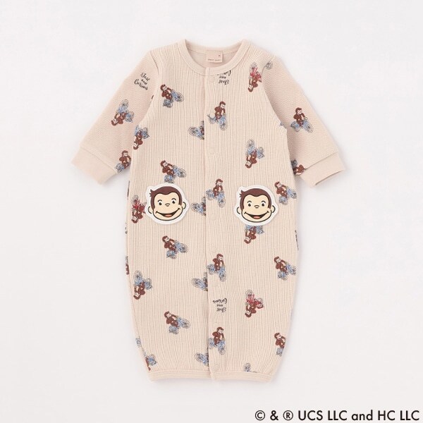 【おさるのジョージ】総柄2WAYオール