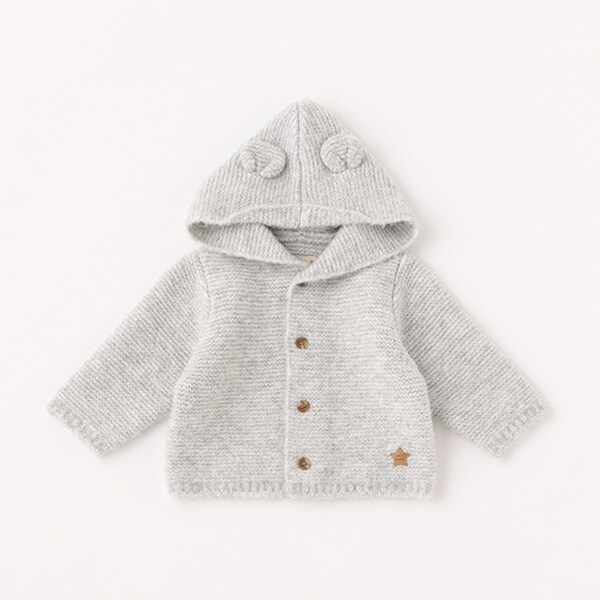 耳つきニットカーデ