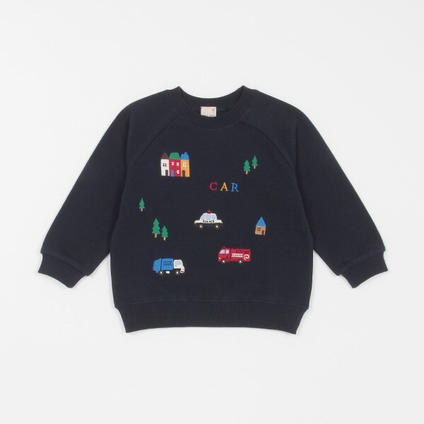 働く車刺しゅうトレーナー