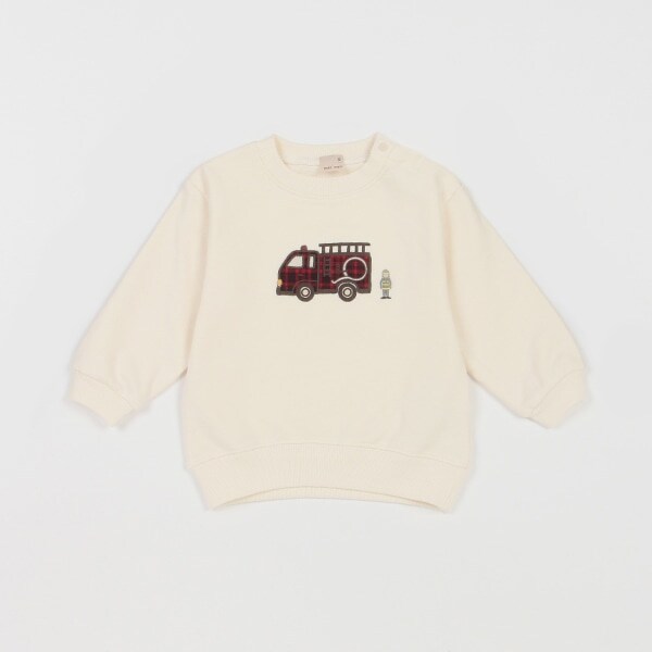 働く車パッチワークトレーナー