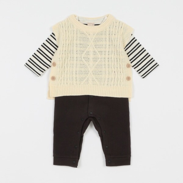 ニットベストつきカバーオール