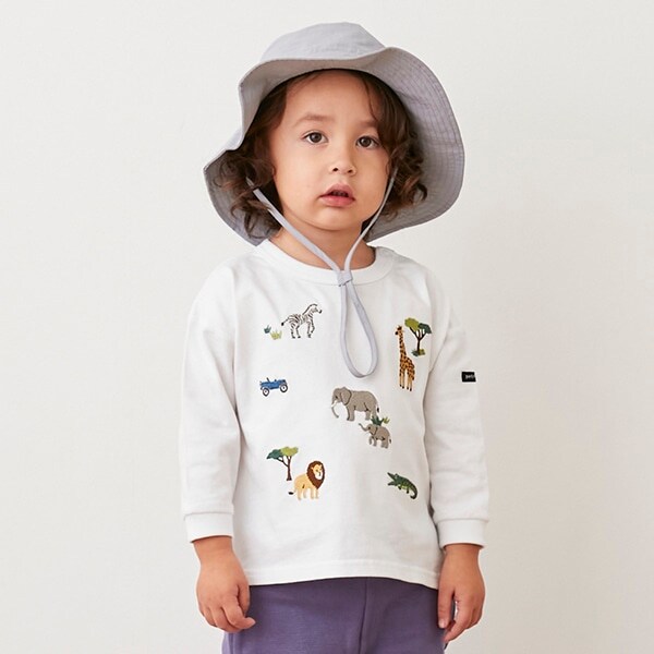 アニマル刺しゅうロンT