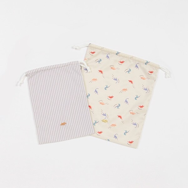 ワンポイント刺しゅう巾着2P