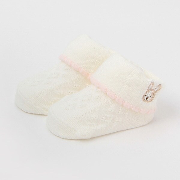 クマ・ウサギ刺しゅうカップソックス