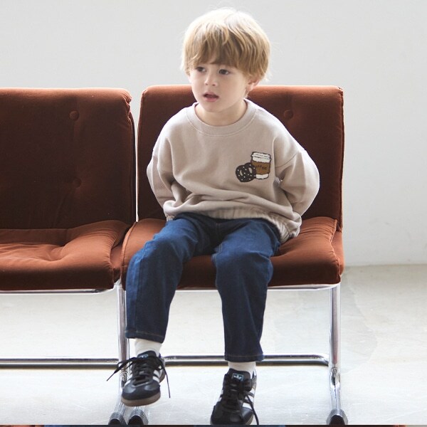 裏起毛デニムストレートパンツ