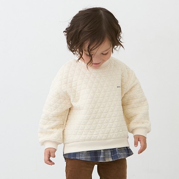 裾チェックトレーナー