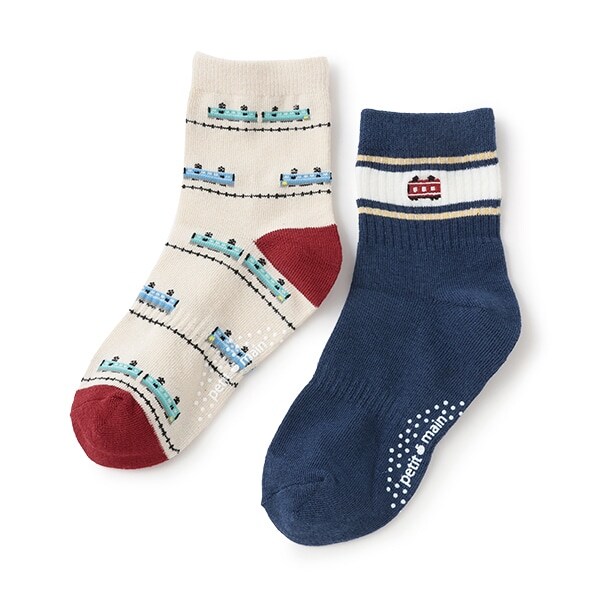 乗り物クルーソックス2P