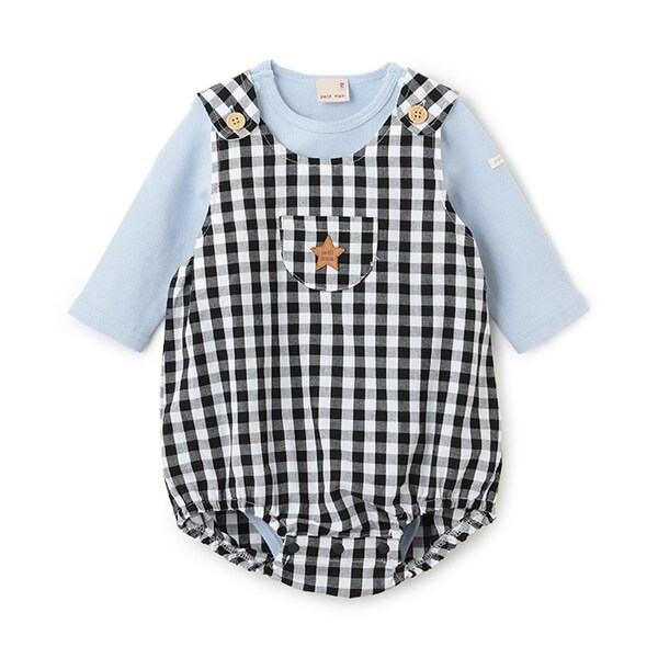 チェックサロペットセット