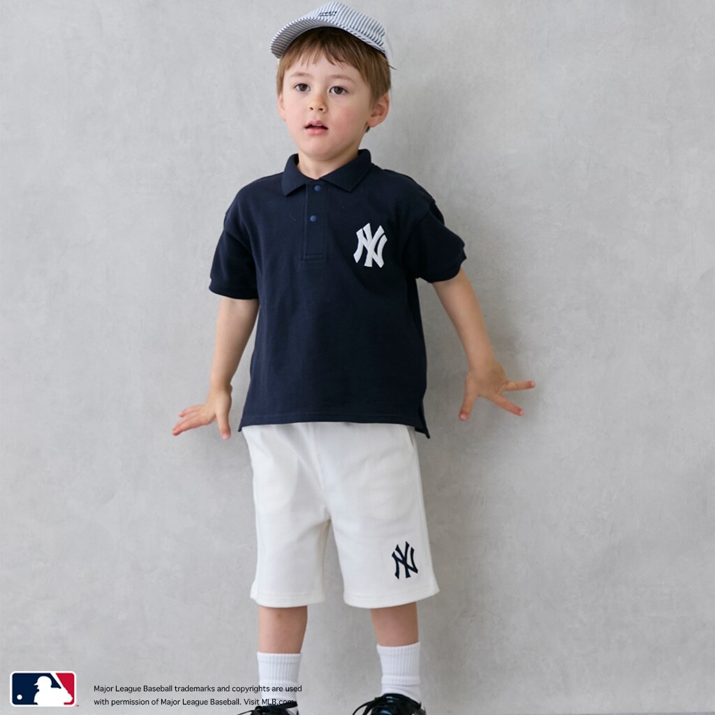 【MLB】カットデニムハーフパンツ