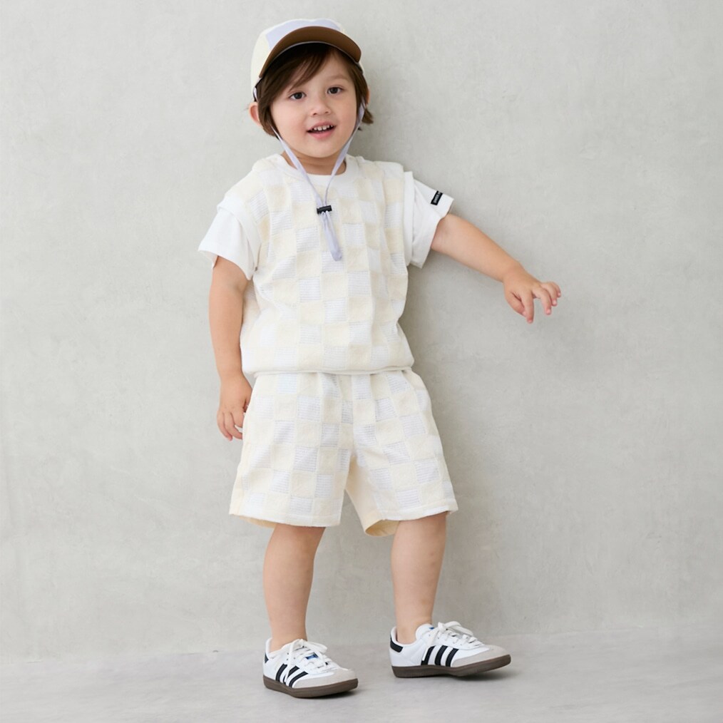 スクエア刺しゅうハーフパンツ