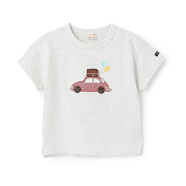アップリケ車・ポニー半袖Tシャツ