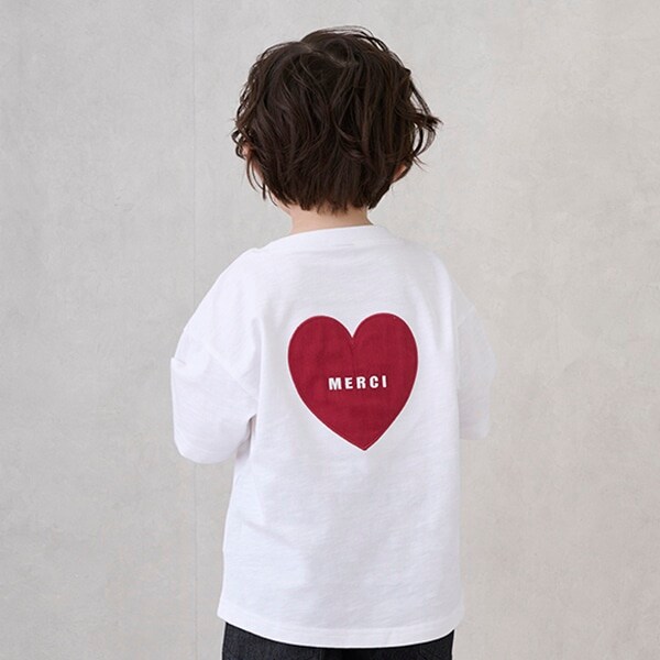 【防汚加工】背中ハート半袖Tシャツ