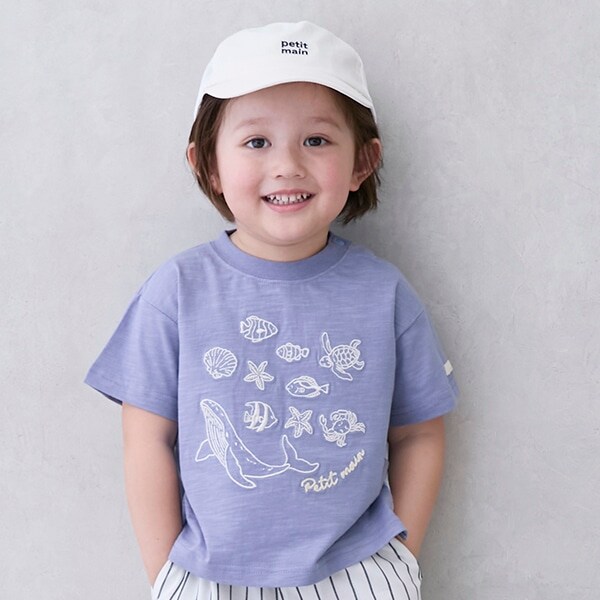 【接触冷感】海刺しゅう半袖Tシャツ(キッズサイズ)